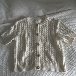 H&M Classic Cable Knit Cream Sweater